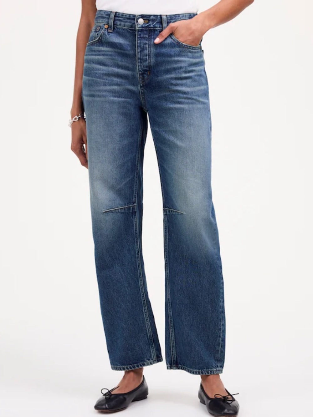 Madewell The Darted Barrel-Leg Jean Size 28